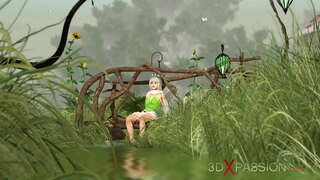 Forró szex! Kanos gyönyörű tündér, gnóm a faluban